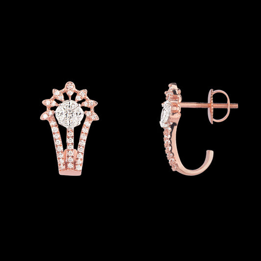 14K Rose Gold Diamond Earrings - 0.84ct SI-FG