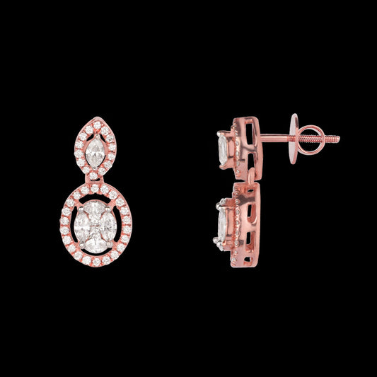 14K Rose Gold Diamond Earrings - 0.78ct VS-FG
