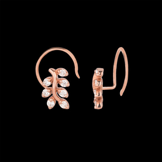 14K Rose Gold Diamond Nosepin - 0.09ct VVS-VS-GH