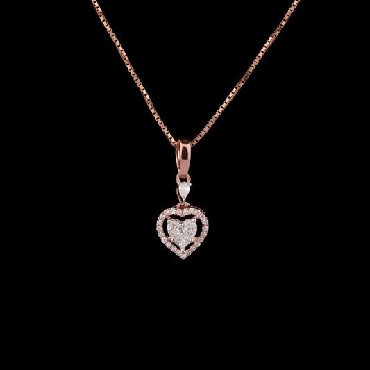 14K Rose Gold Diamond Pendant - 0.42ct VS-FG