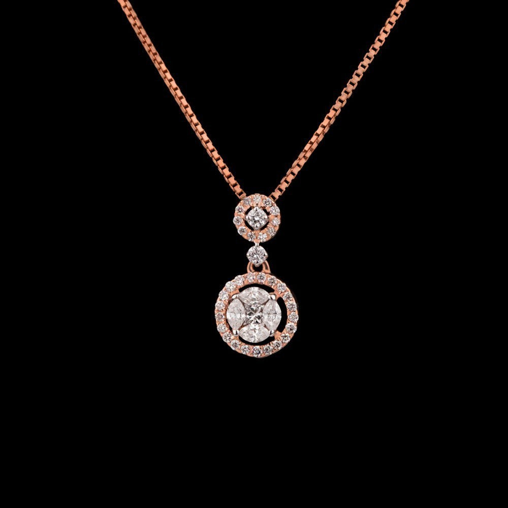 14K Rose Gold Diamond Pendant - 0.47ct VS-FG