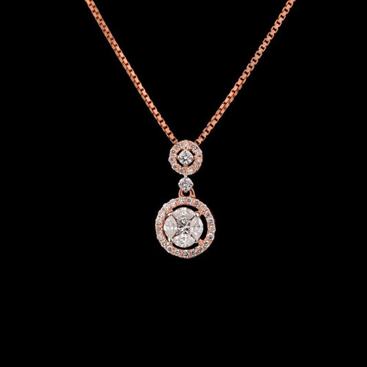 14K Rose Gold Diamond Pendant - 0.47ct VS-FG