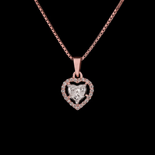 14K Rose Gold Diamond Pendant - 0.38ct VS-FG