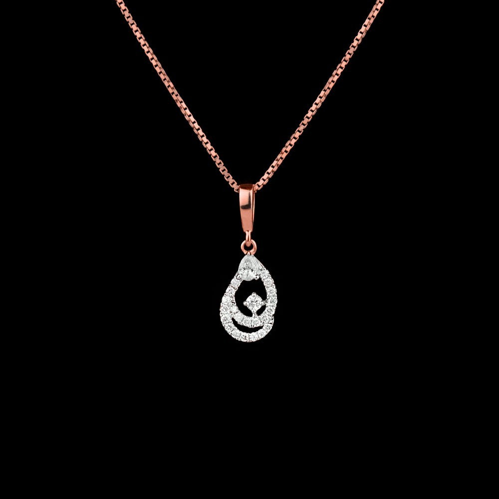 14K Rose Gold Diamond Pendant - 0.24ct VS-FG