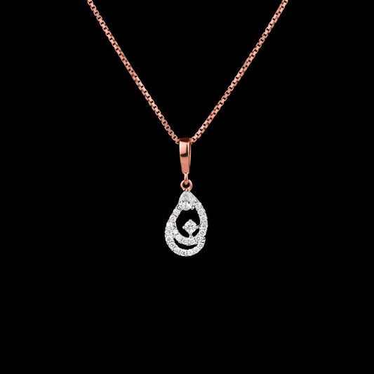 14K Rose Gold Diamond Pendant - 0.24ct VS-FG