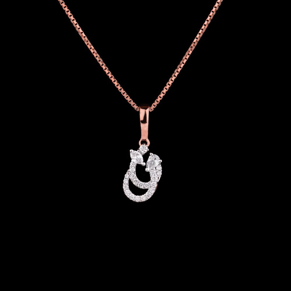 14K Rose Gold Diamond Pendant - 0.26ct VS-FG