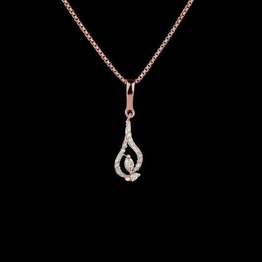 14K Rose Gold Diamond Pendant - 0.22ct SI-HI