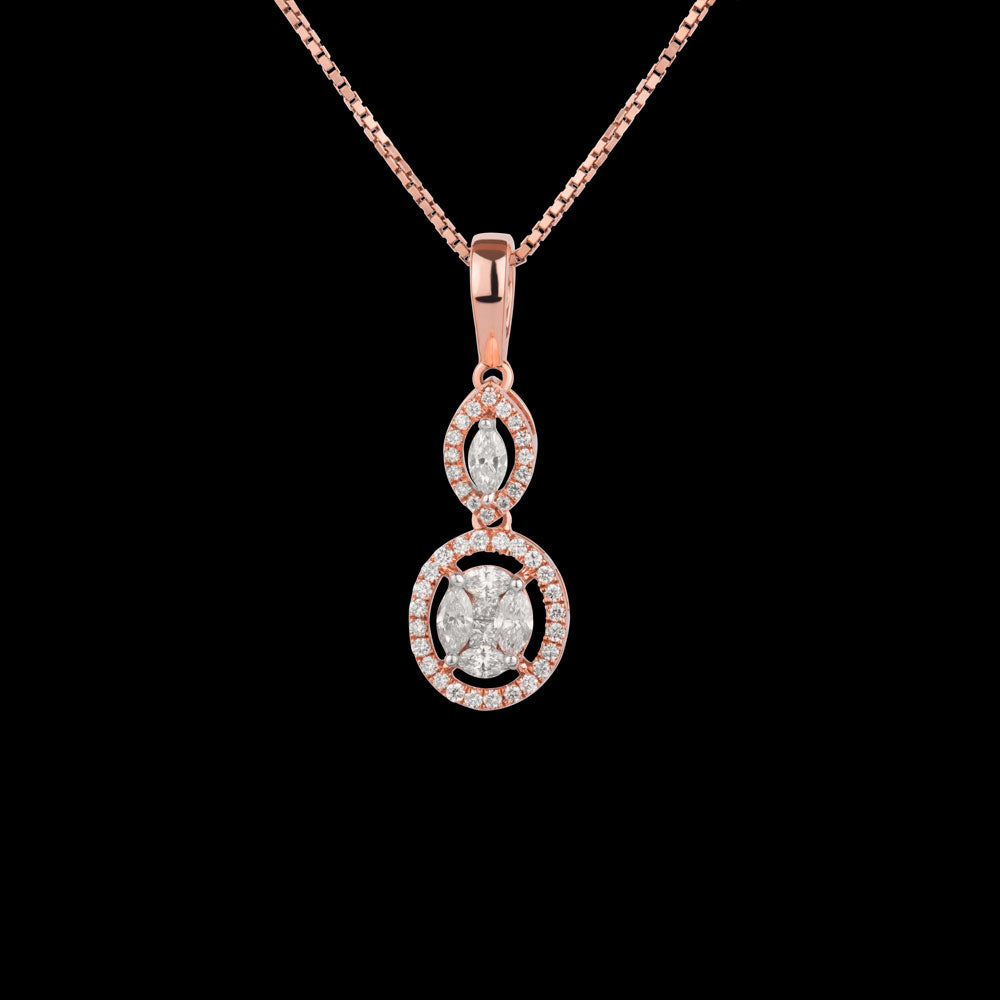 14K Rose Gold Diamond Pendant - 0.56ct VS-FG