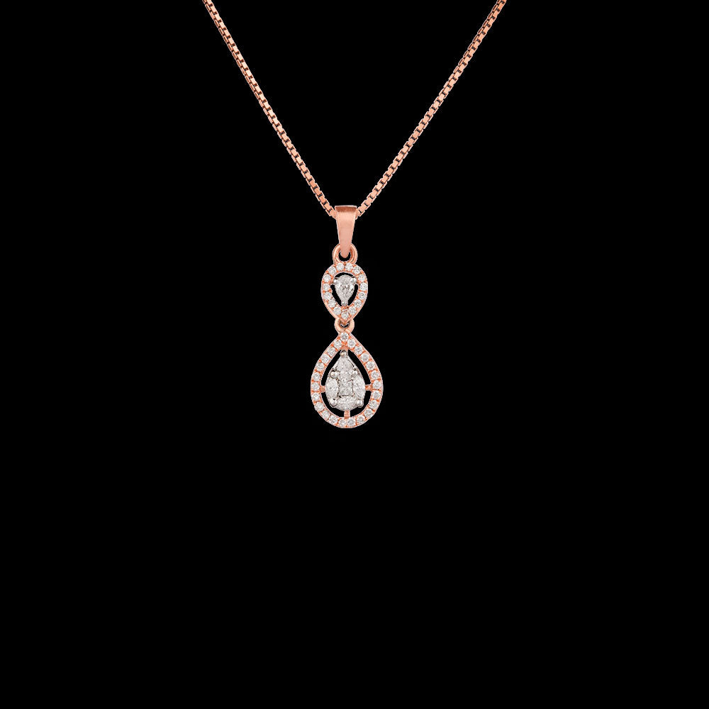 14K Rose Gold Diamond Pendant - 0.44ct VS-FG
