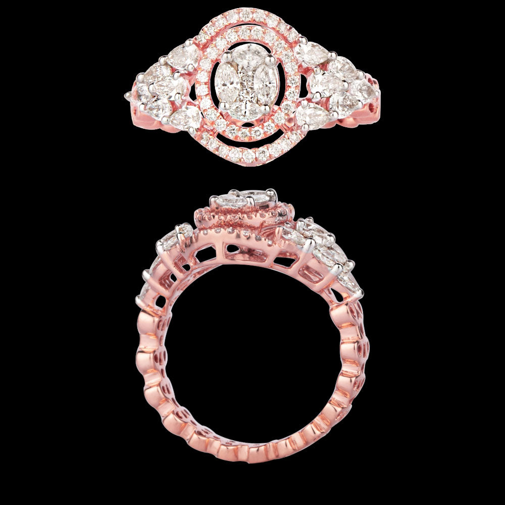 14K Rose Gold Diamond Ring - 1.17ct SI-GH