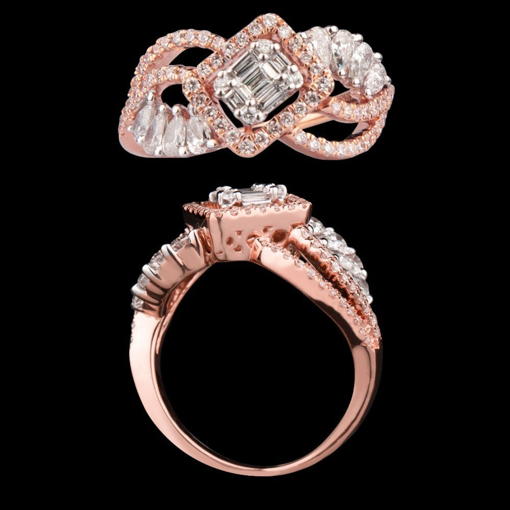 14K Rose Gold Diamond Ring - 0.98ct VS-FG