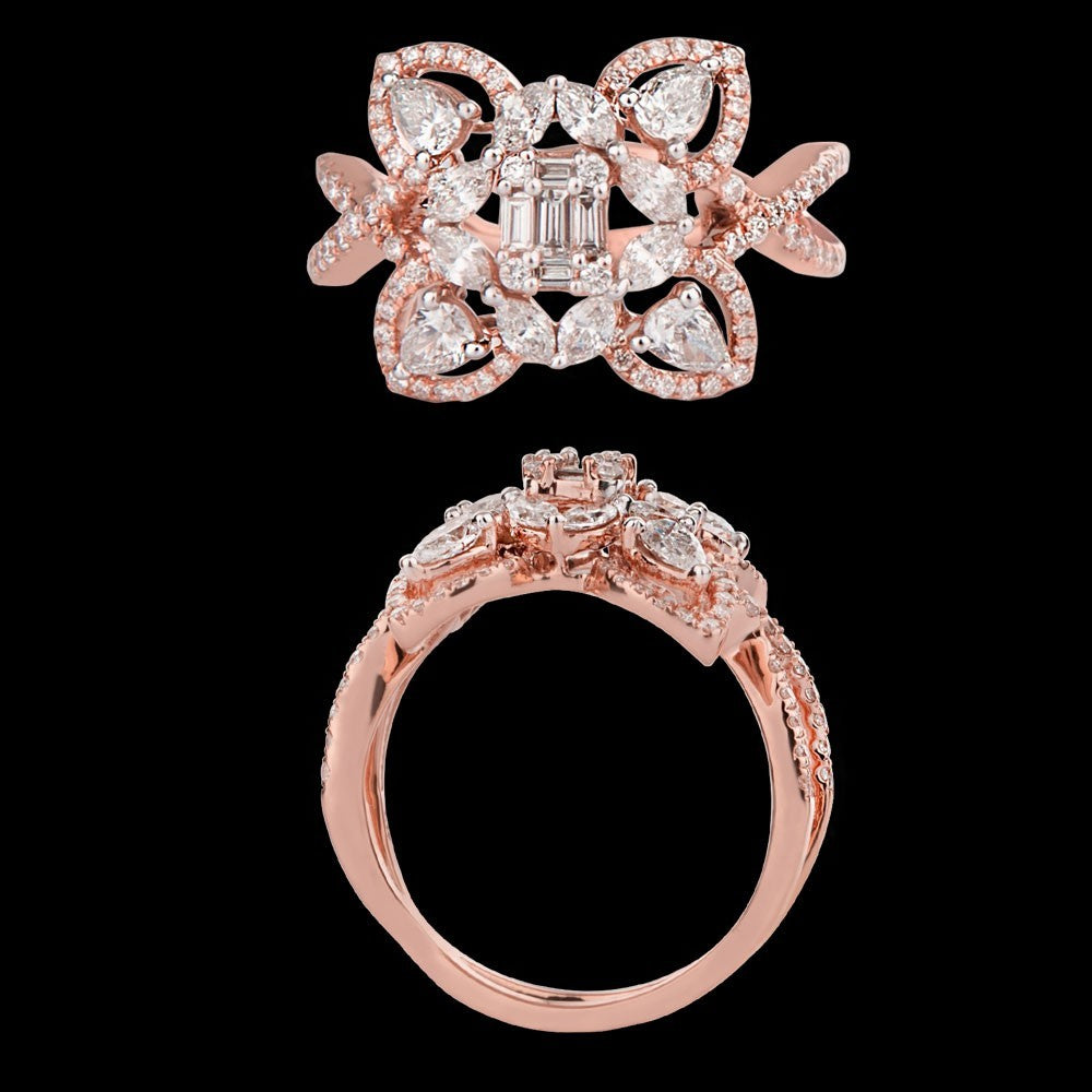 14K Rose Gold Diamond Ring - 1.1ct VS-FG