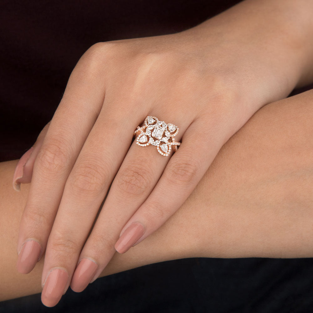 14K Rose Gold Diamond Ring - 1.1ct VS-FG