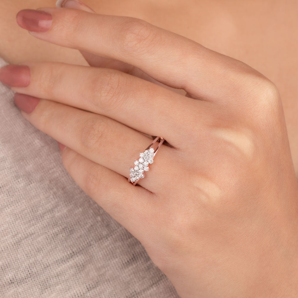 14K Rose Gold Diamond Ring - 0.33ct VVS-VS-HI