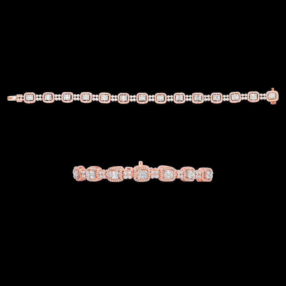 14K Rose Gold Diamond Bracelet - 2.57ct VS-SI-FG