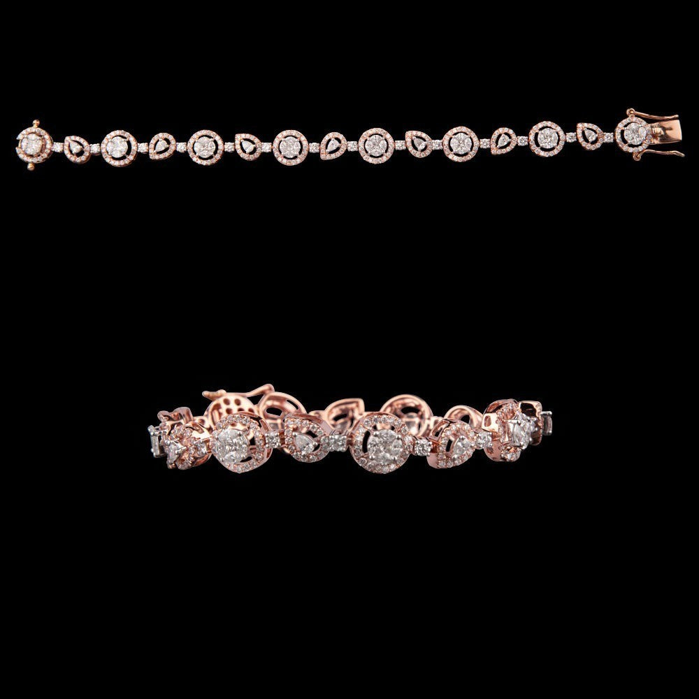 14K Rose Gold Diamond Bracelet - 4.98ct SI-GH