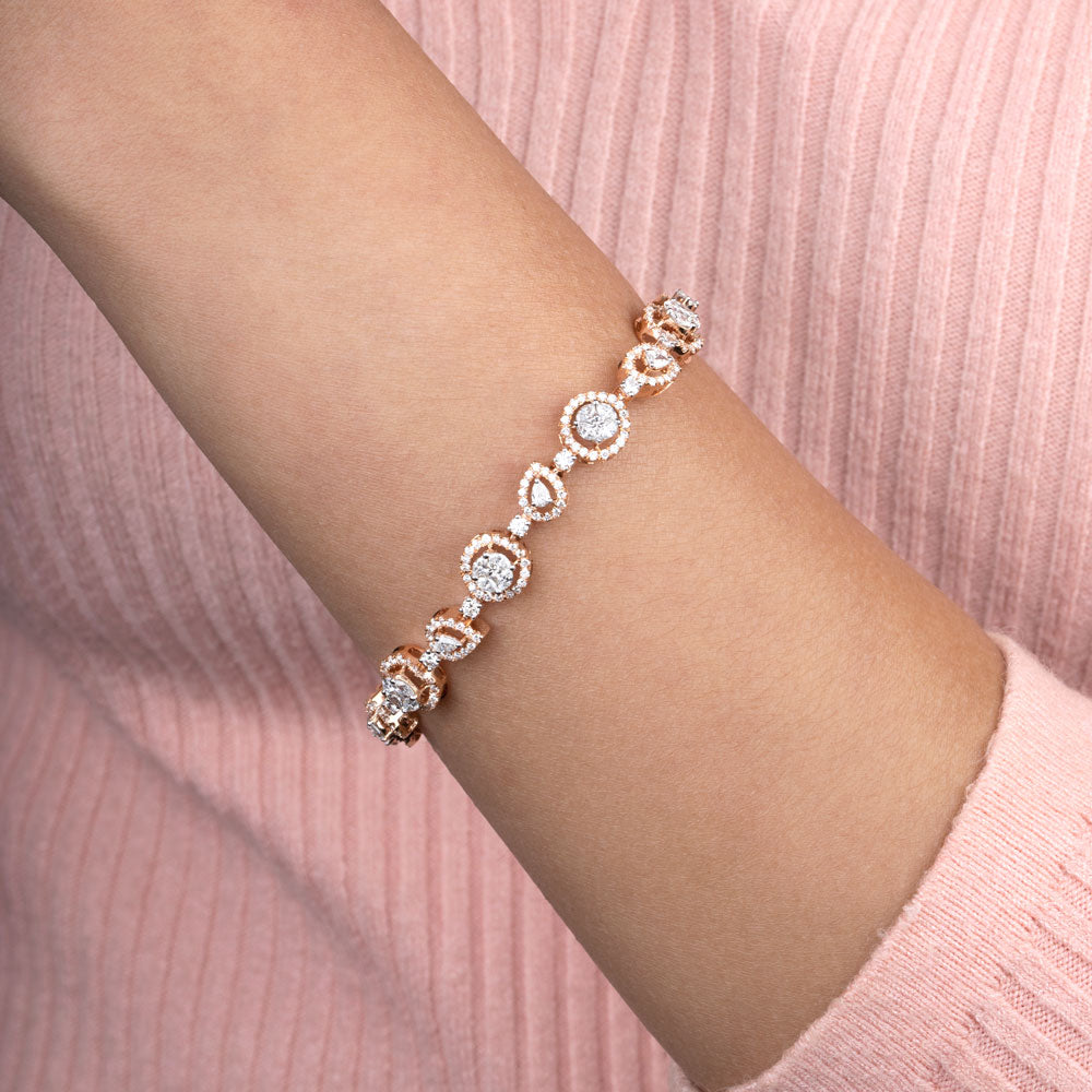 14K Rose Gold Diamond Bracelet - 4.98ct SI-GH