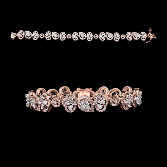 14K Rose Gold Diamond Bracelet - 5.35ct VS-FG