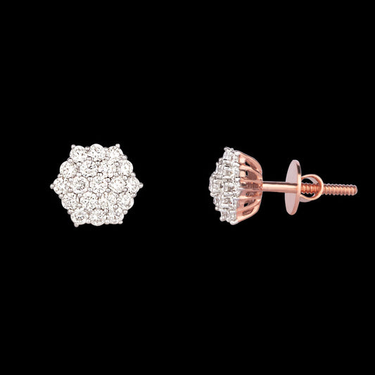 14K Rose Gold Diamond Earrings - 0.82ct SI-GH