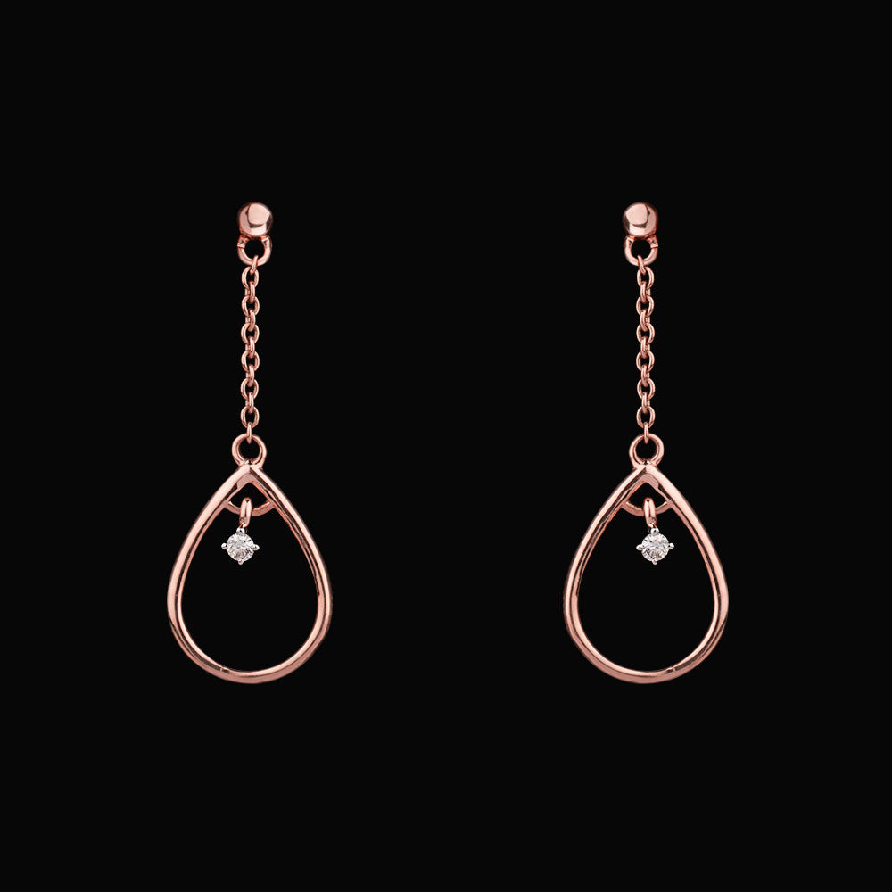 14K Rose Gold Diamond Earrings - 0.04ct SI-IJ