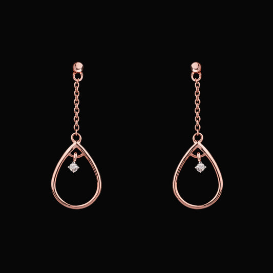 14K Rose Gold Diamond Earrings - 0.04ct SI-IJ