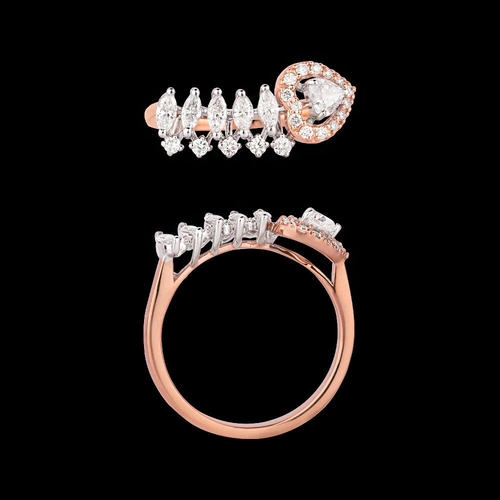 18K Rose Gold Diamond Ring - 0.556ct VVS-FG