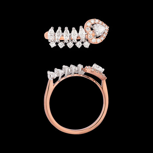 18K Rose Gold Diamond Ring - 0.556ct VVS-FG