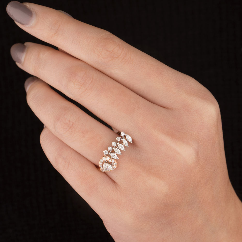 18K Rose Gold Diamond Ring - 0.556ct VVS-FG