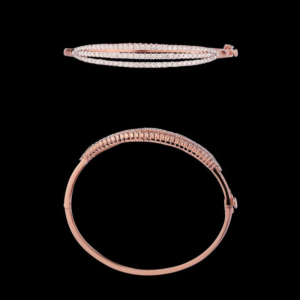 18K Rose Gold Diamond Kada - 1.4ct VS-GHI