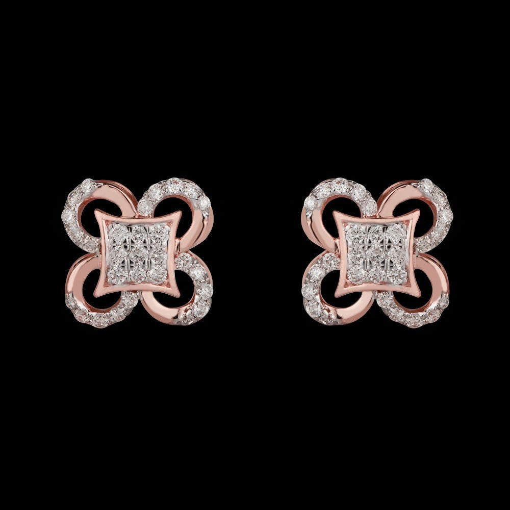 14K Rose Gold Diamond Earrings - 0.43ct VS-SI-GH