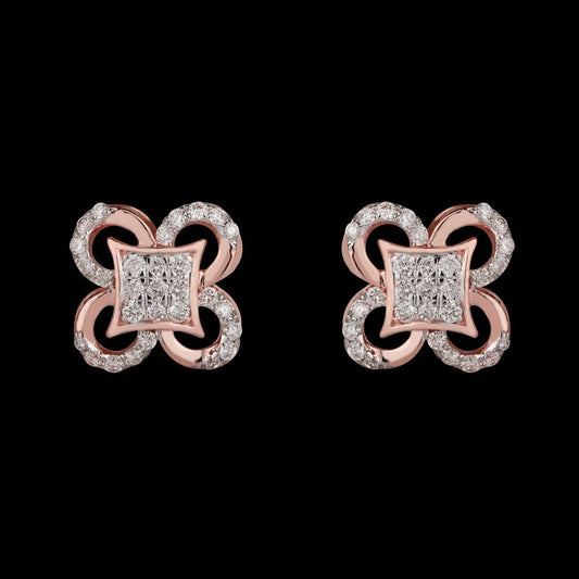 14K Rose Gold Diamond Earrings - 0.43ct VS-SI-GH