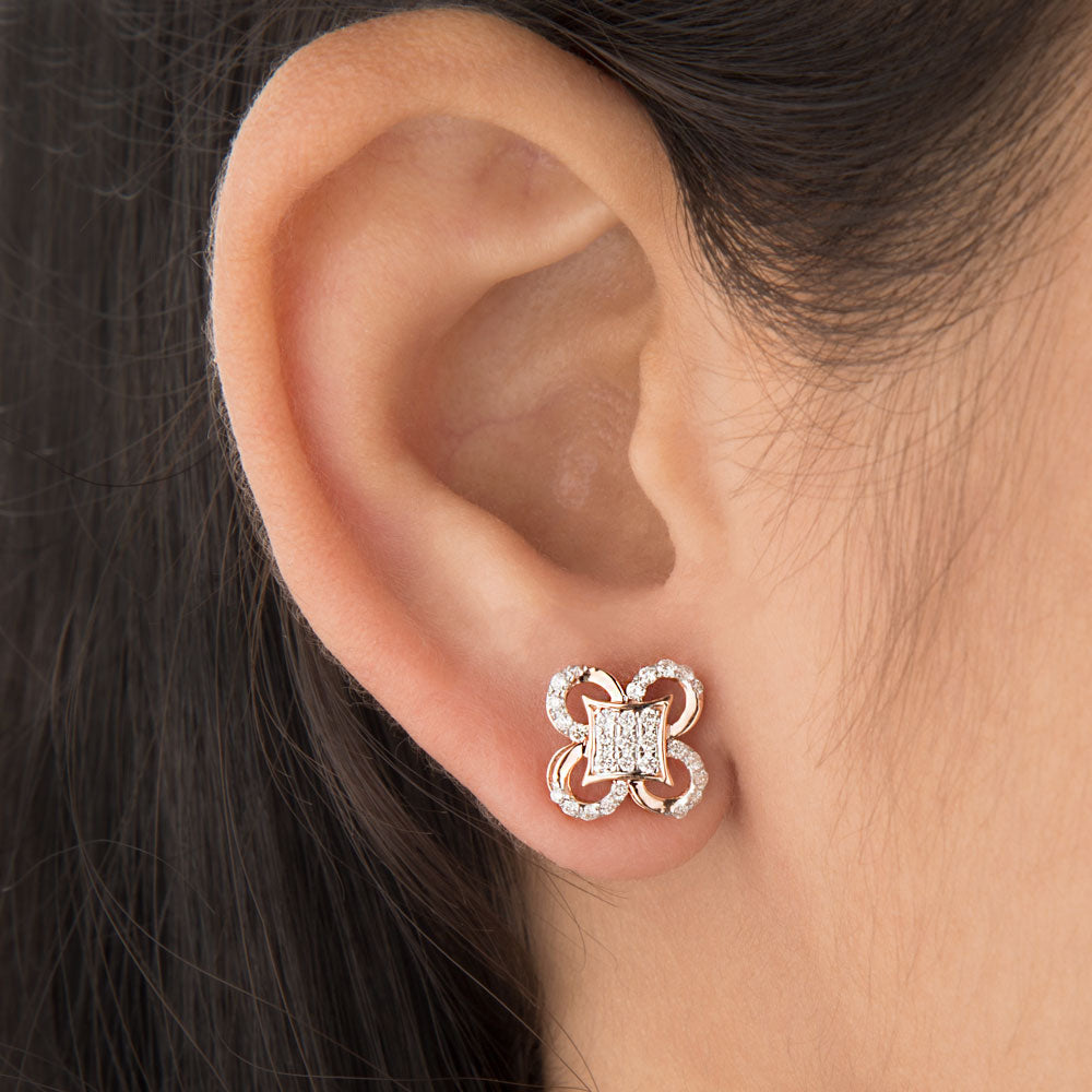 14K Rose Gold Diamond Earrings - 0.43ct VS-SI-GH