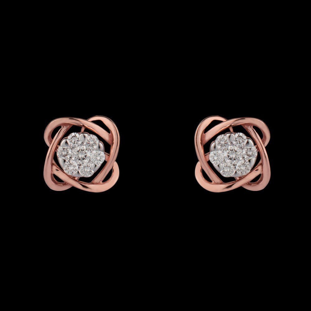 14K Rose Gold Diamond Earrings - 0.15ct VVS-VS-GH