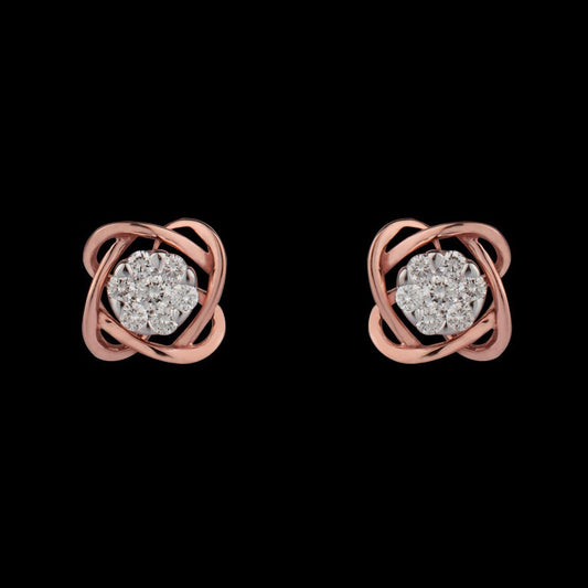 14K Rose Gold Diamond Earrings - 0.15ct VVS-VS-GH