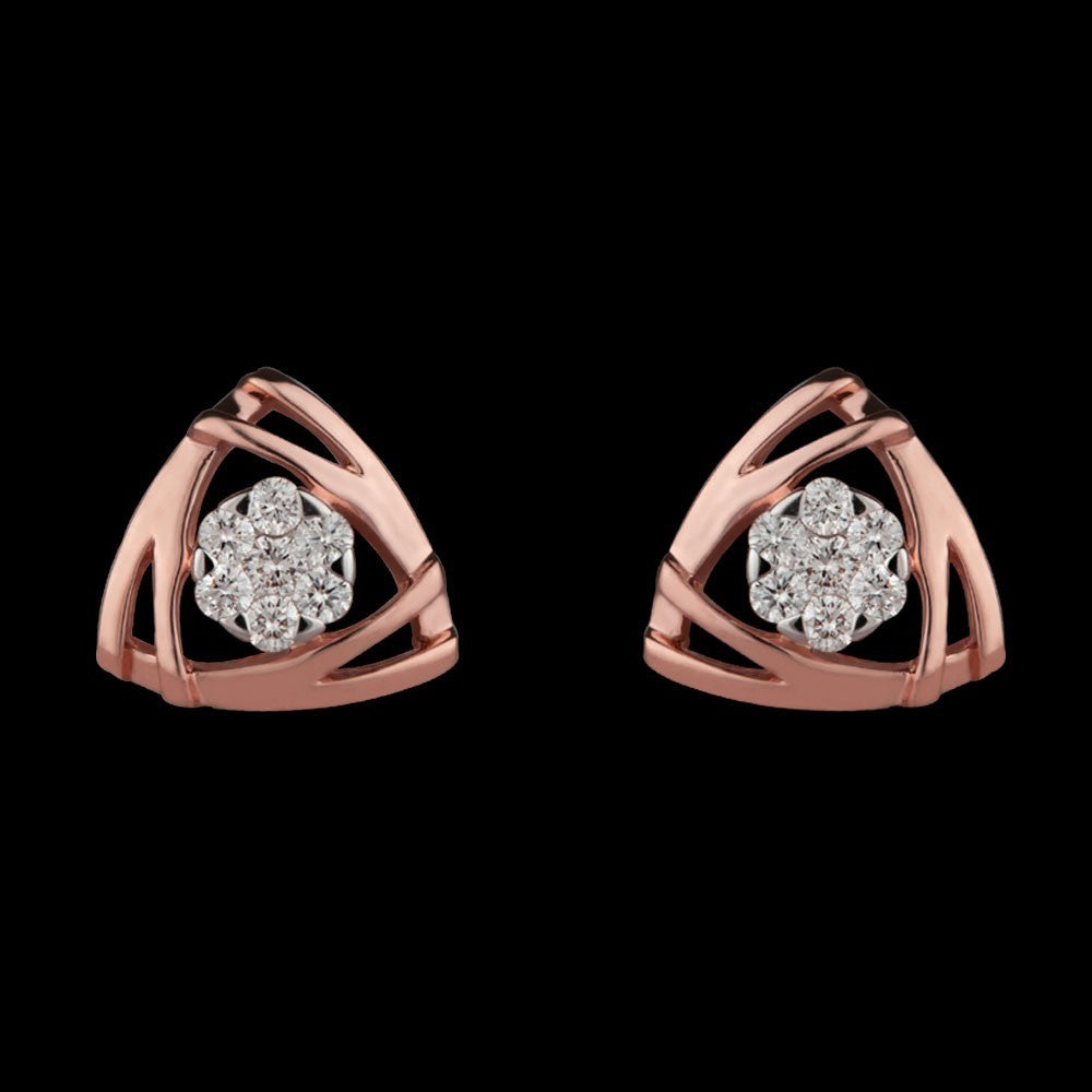 14K Rose Gold Diamond Earrings - 0.24ct VVS-VS-GH