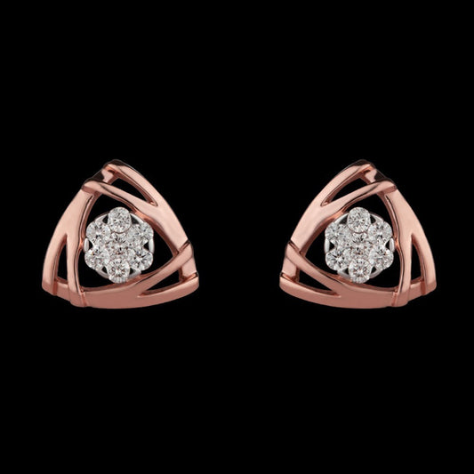 14K Rose Gold Diamond Earrings - 0.24ct VVS-VS-GH