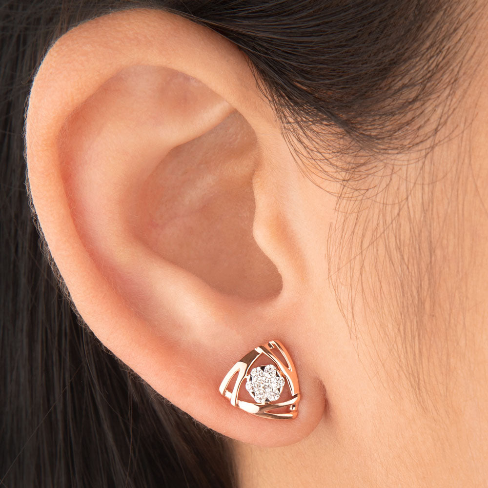 14K Rose Gold Diamond Earrings - 0.24ct VVS-VS-GH