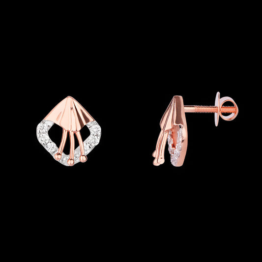 14K Rose Gold Diamond Earrings - 0.26ct VS-SI-FG