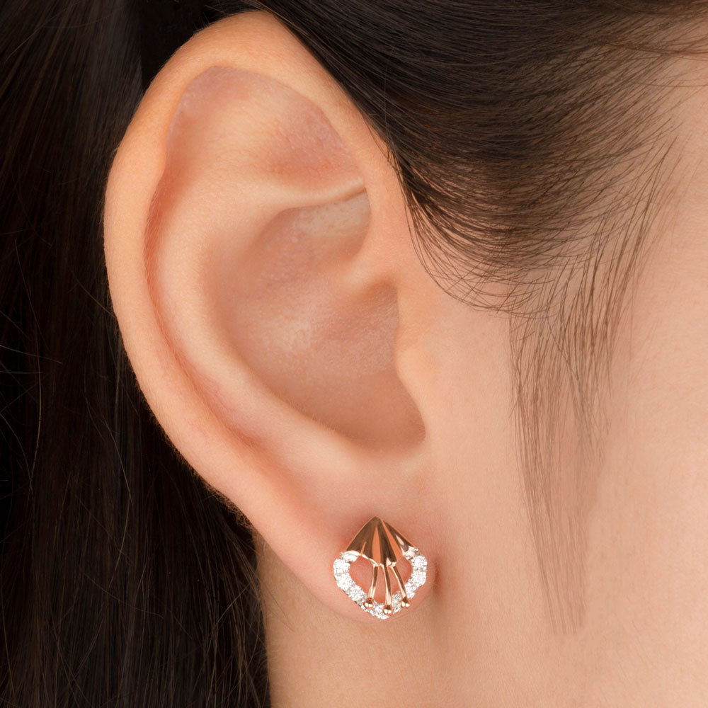 14K Rose Gold Diamond Earrings - 0.26ct VS-SI-FG