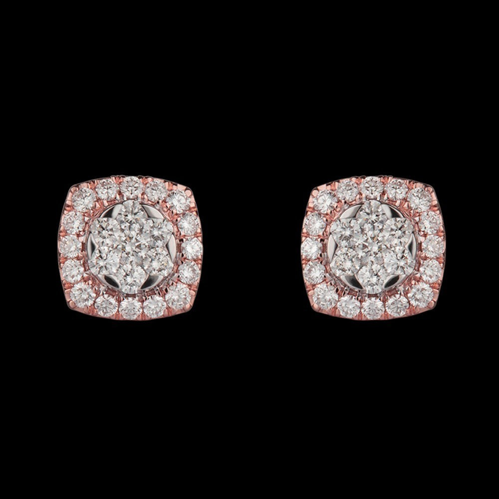 14K Rose Gold Diamond Earrings - 1.05ct VVS-VS-GH