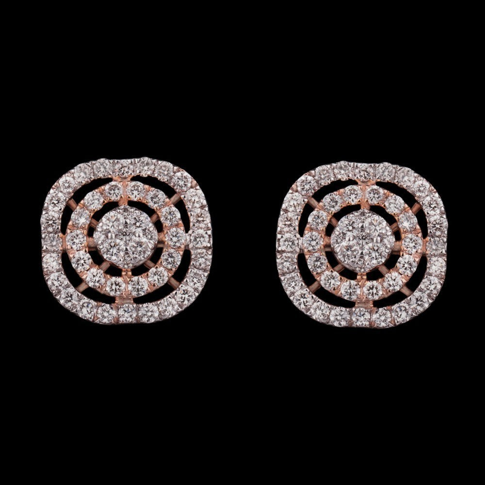 14K Rose Gold Diamond Earrings - 1.17ct VVS-VS-GH