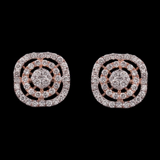 14K Rose Gold Diamond Earrings - 1.17ct VVS-VS-GH