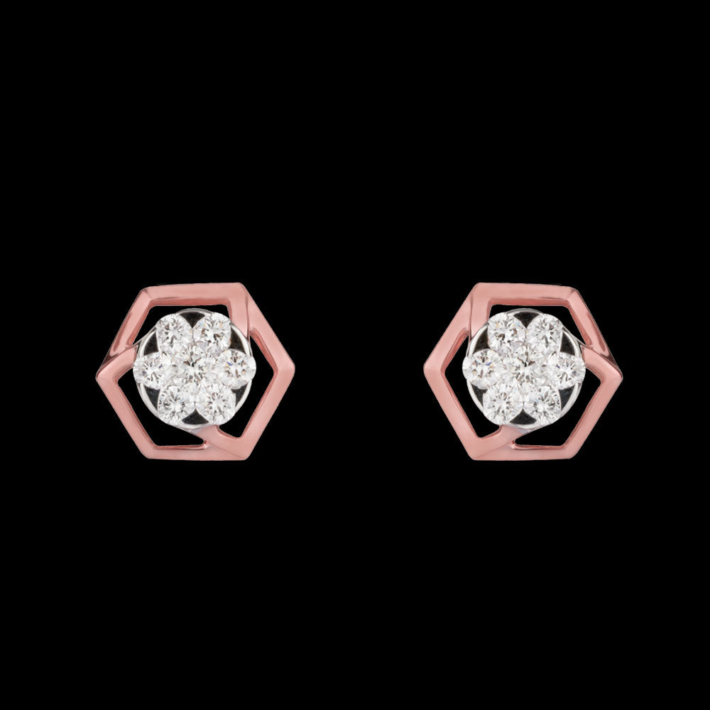 14K Rose Gold Diamond Earrings - 0.38ct VVS-VS-GH