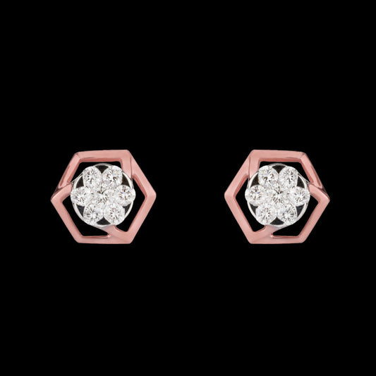 14K Rose Gold Diamond Earrings - 0.38ct VVS-VS-GH