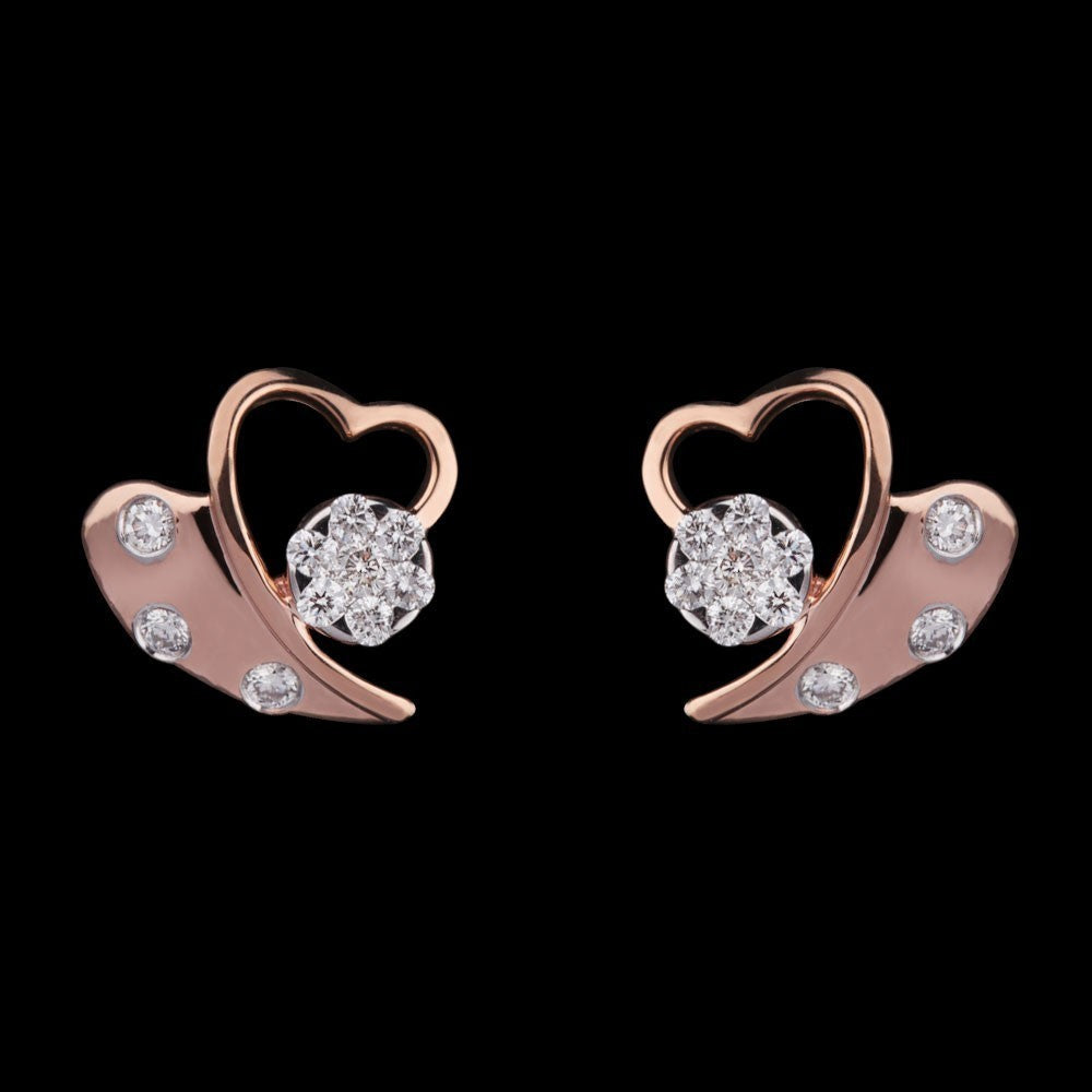 14K Rose Gold Diamond Earrings - 0.34ct VVS-VS-GH