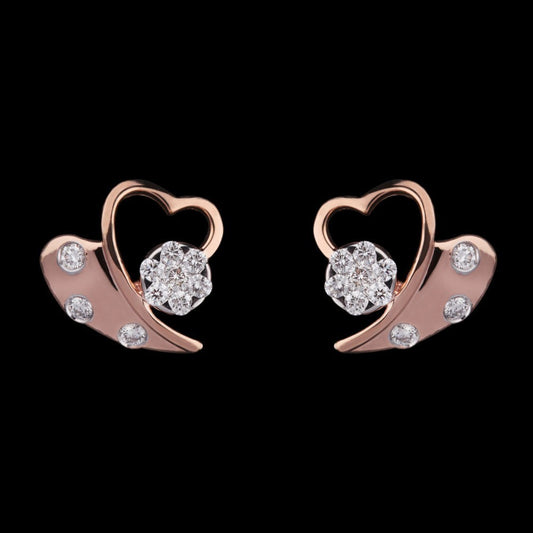 14K Rose Gold Diamond Earrings - 0.34ct VVS-VS-GH