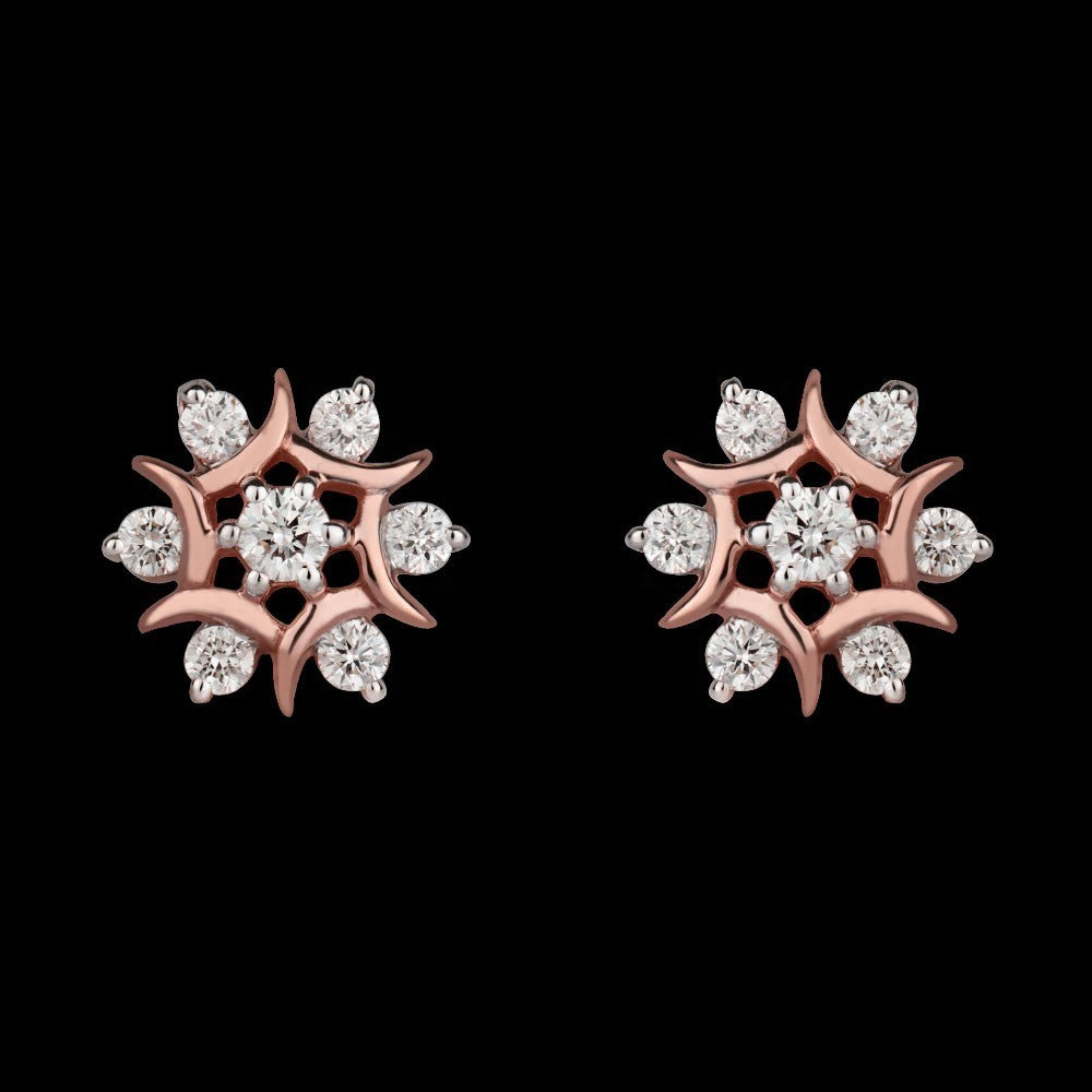 18K Rose Gold Diamond Earrings - 0.4ct VVS-VS-GH