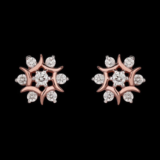 18K Rose Gold Diamond Earrings - 0.4ct VVS-VS-GH