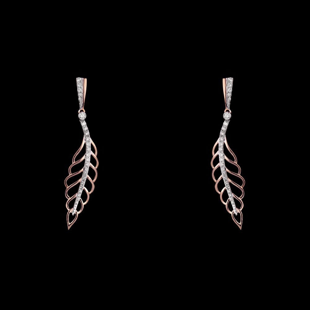 14K Rose Gold Diamond Earrings - 0.59ct VVS-VS-GH