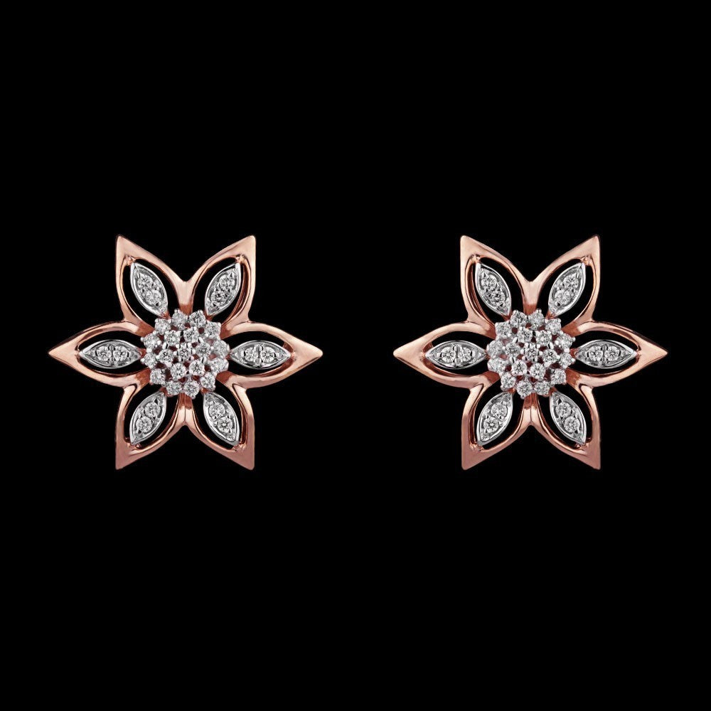 14K Rose Gold Diamond Earrings - 0.28ct VS-GH